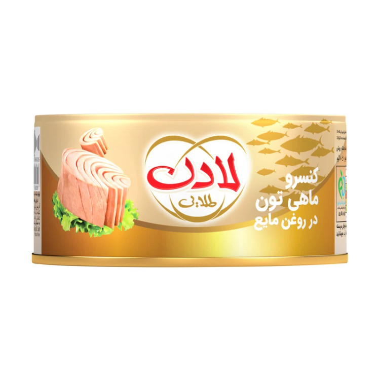 کنسرو ماهی تون در روغن مایع لادن طلایی ۱۸۰ گرم