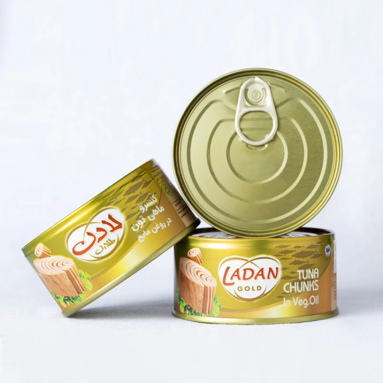 کنسرو ماهی تون در روغن مایع لادن طلایی ۱۸۰ گرم
