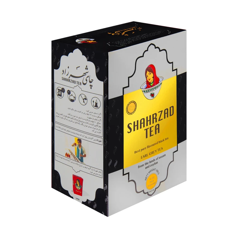 پک چای ارل گری شهرزاد ۱۰۰ گرم + شمع صدف ۷۶ گرم